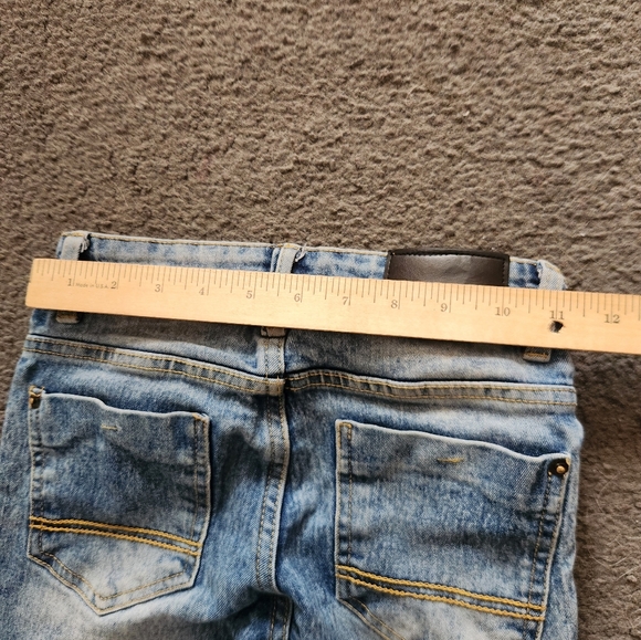 SOUTH POLE Boys Stacked Jeans Size 8 Distressed Denim 5 Pocket Grunge Acid Wash - Picture 8 of 12